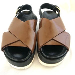 Marni patent leather brown sandals